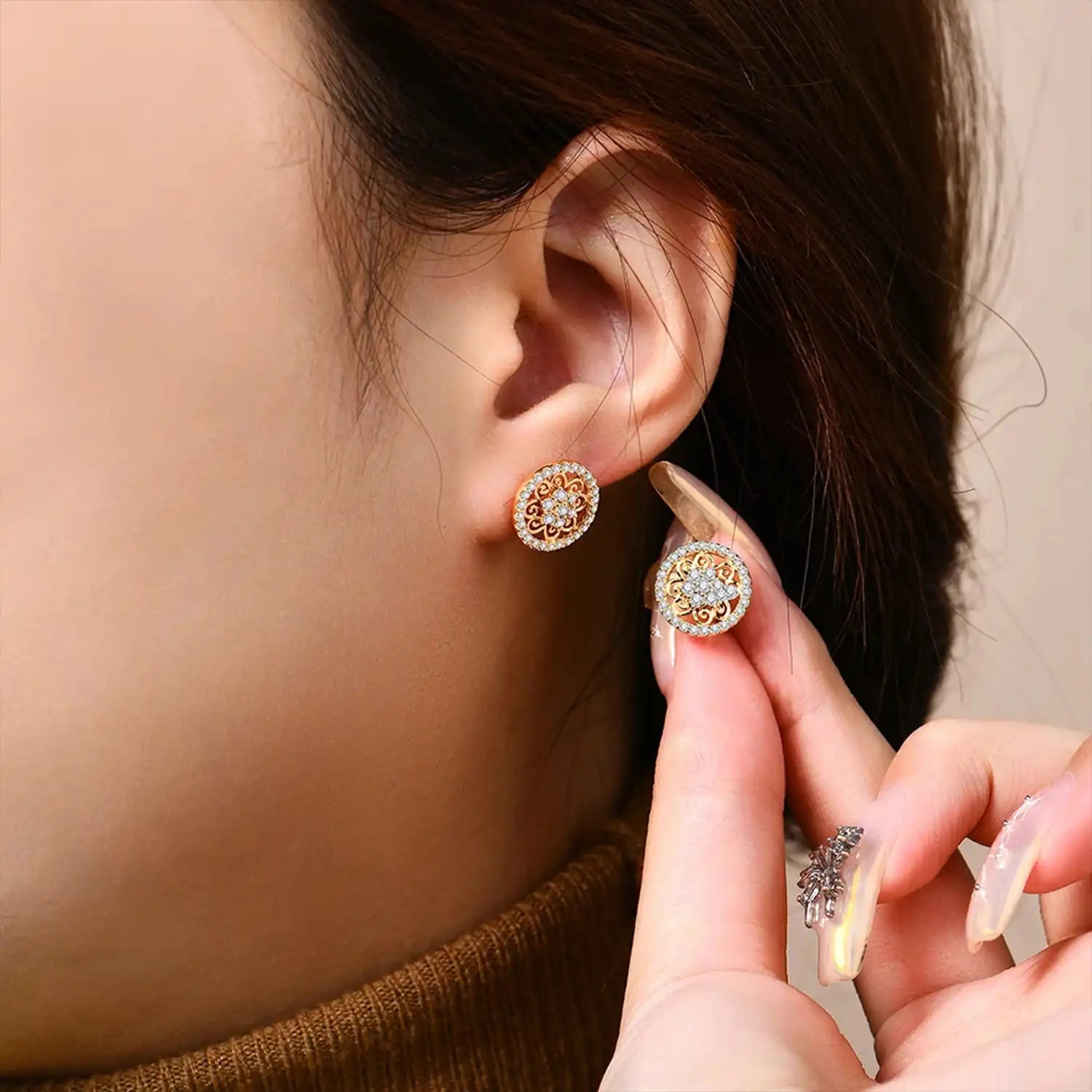 Radiant Glow Moissanite Stud Earrings